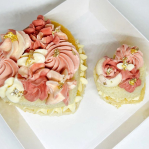 Mimi Heart Cake with Mini Heart Cupcake